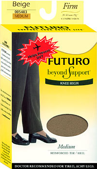 Futuro Women`s Beyond Support Knee Highs Reinforced Toe (size 87Kb)