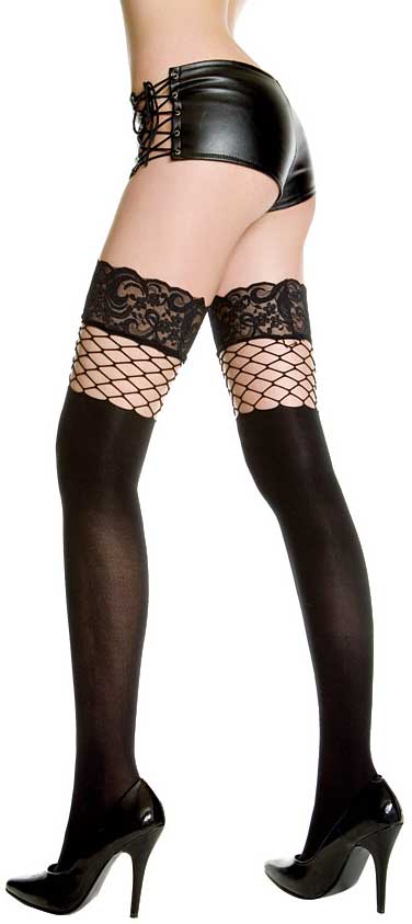 ML04790: Opaque Thigh Hi With Industrial Net