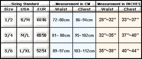 Size Chart for Intimidea Canotta You&Me Cotton