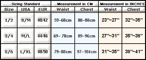Size Chart for Intimidea Cotton Hipster Short