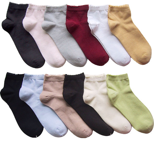 PP20401: Ankle Cotton Socks with Scallop Top