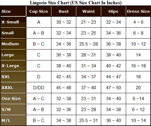 Chinese Size Chart