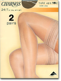 Sheer Stockings: Charnos Daytime Hold-Ups with Lace Top 15d - 2Pr (size 65Kb)