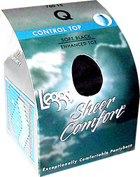 Control Top Pantyhose: Leggs Sheer Comfort Enhanced Toes (size 72Kb)