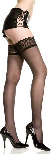 Sheer Stockings: Music Legs Lace Top  Thigh Hi Stayup (size 34Kb)