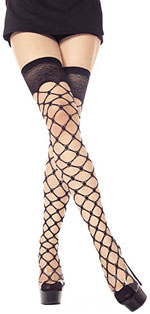 Fishnet Stockings: Music Legs Lycra Geometric Net Thigh Hi (size 20Kb)