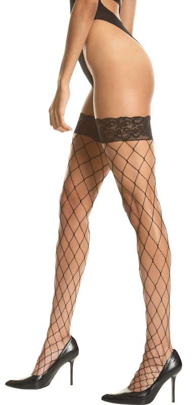 ML04925: Lycra Fence Net Thigh Hi with Lace Top