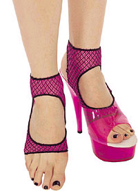 Ankle Highs: Music Legs Open Toe Cut-out Top Two Tone Fishnet Anklets (size 98Kb)