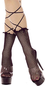 Ankle Highs: Music Legs Laced Top Fishnet Ankle High with String (size 46Kb)