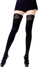 Music Legs Opaque Lace Top Thigh High (size 12Kb)