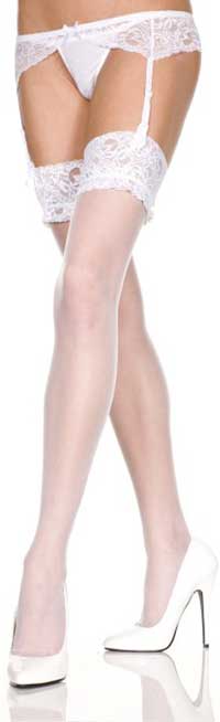 Garter Belt: Music Legs Lace Garter Belt With sheer lace top thigh Hi set (size 112Kb)