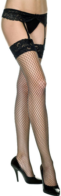Fishnet Stockings: Music Legs Lace Garter Belt With Fishnet Thigh Hi (size 51Kb)