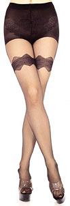Fashion Pantyhose: Music Legs French Cut Sheer Pantyhose (size 8Kb)