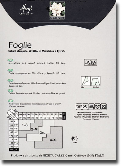 SB10754: Foglie Microfibre Print Tights 50d